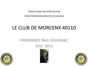 UNE ANNEE DE PRESIDENCE AVEC PAUL DUVIGNAC 11 12 VL