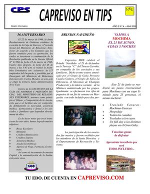 CAPREVISO en Tips Abril 2002