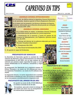 CAPREVISO en Tips Julio 2005