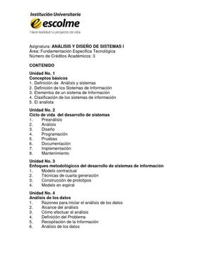 Carta Descriptiva Analisis y Diseño de Sistemas I_INF