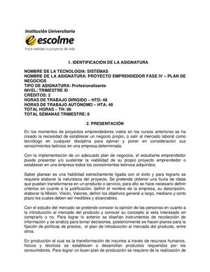 Carta Descriptiva Proyecto Emprendedor IV_INF