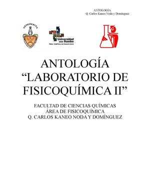 Antología. Laboratorio de Fisicoquímica II