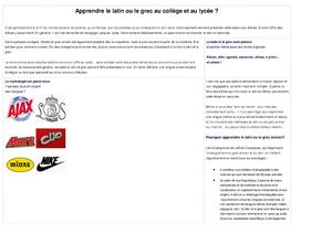 Apprendre le latin ou le grec au collège et au lycée