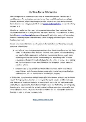 Custom Metal Fabrication