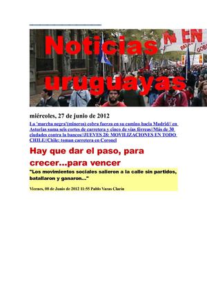 Noticias Uruguayas miércoles 27 de junio del 2012