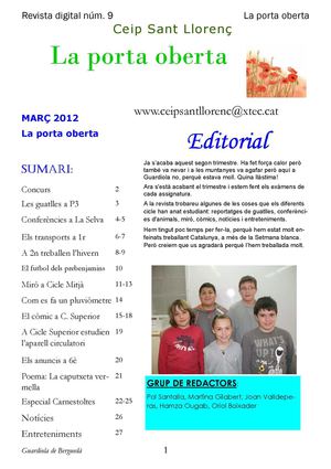 La porta oberta nº9 - Revista de l'Escola Sant Llorenç