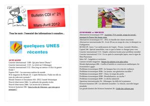 Bulletin n° 21 mars 2012