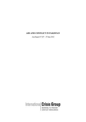CRISIS GROUP : Aid and Conflict in Pakistan (June 2012)