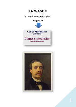 EN WAGON de Guy de Maupassant