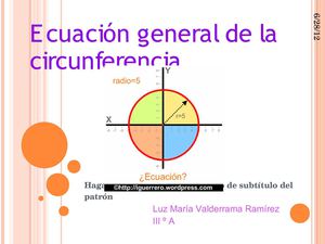 Ecuación general de la circunferencia