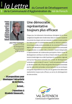 Lettre du Conseil de Développement n° 10 - juillet 2011