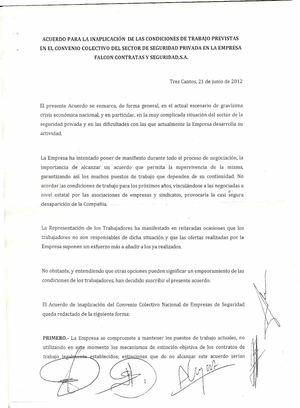 Firmado descuelgue de FALCON por UGT, USO y CC.OO