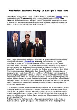 Aldo Montano OnShop: un buono per la spesa online