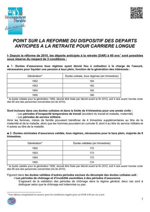 Projet sur l'amélioration des conditions de départ en retraite - UNSA