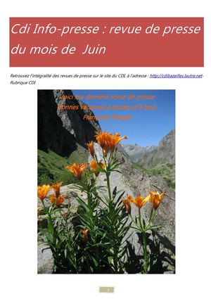 Revue de presse de Juin 2012