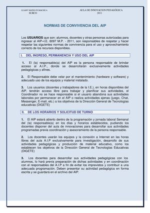 Normas de convivencia