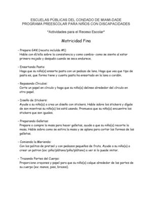 La motricidad fina e los niños