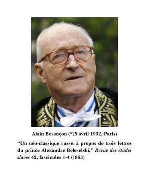 Un néo-classique russe: à propos de trois lettres du prince Alexandre Beloselski