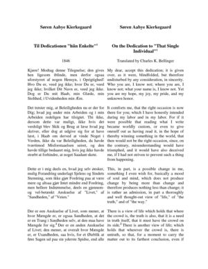 Til Dedicationen "hiin Enkelte" [On the Dedication to "That Single Individual"]