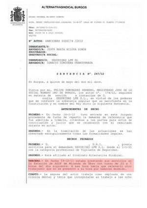 Sentencia ganada sobre sancion por abandono del servicio