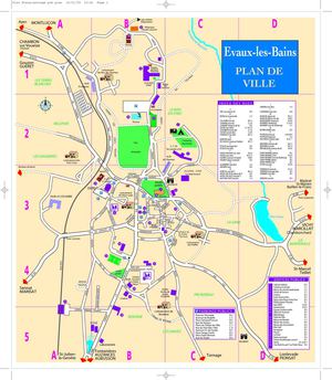 Plan de la ville d'Evaux-les-Bains