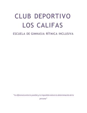 CD LOS CALIFAS. ESCUELA DE GIMNASIA RÍTMICA INCLUSIVA
