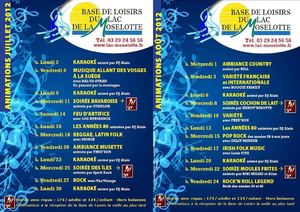 Base de Loisirs Lac de la Moselotte Saulxures 88 Tarifs et Programme d'Animations