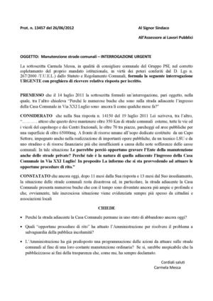 situazioni strade comunali