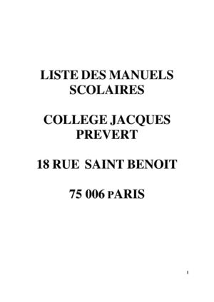 Liste des manuels scolaires 2012/2013