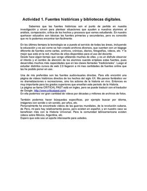 Actividad 1. Fuentes históricas y bibliotecas digitales.