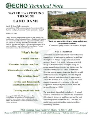 Water Harvesting Through Sand Dams