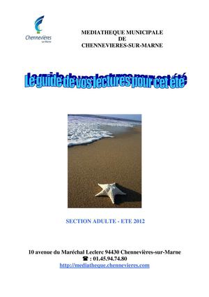 Nouveautés section adulte été 2012