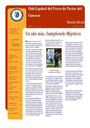 Boletín Informativo Club Español del Perro de Pastor del Cáucaso - Nº 3