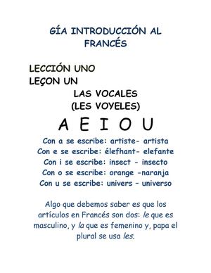 Guía introducción al Francés
