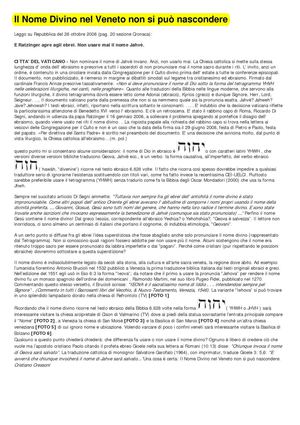 IL NOME DI DIO NON SI PUO' NASCONDERE.......