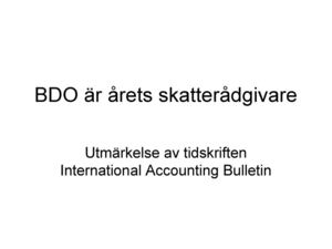 BDO vinner utmärkelse