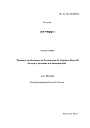 Estrategias para fortalecer las competencias del docente de Educación Secundaria de acuerdo a la Reforma de 2006