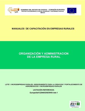 ORGANIZACIÓN Y ADMINISTRACION DE LA EMPRESA RURAL