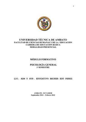 MODULO FORMATIVO DE PSICOLOGIA