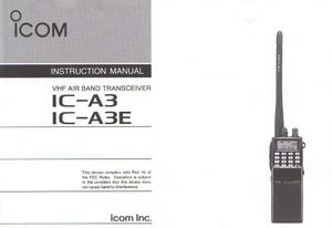 ICOM Manuel Radio IC-A3E