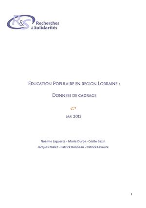 Education populaire- données de cadrage