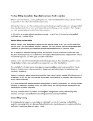 Medical Billing Specialists - Expected Salary and Job Description
