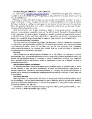 Inventory Management Software – Features to Avoid