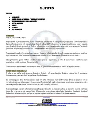 MOTIVUS -  Motivación en RRHH de Vigilancia y Seguridad Privada
