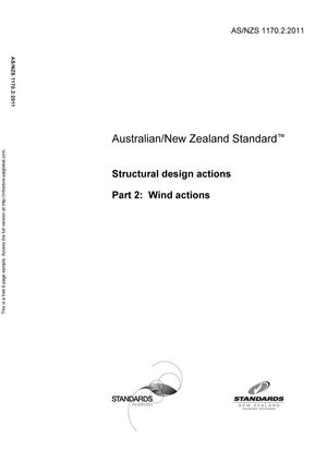 AS/NZS 1170.2-2011, Structural design actions Wind actions