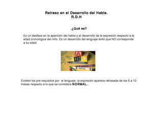 Retraso en el desarrollo del habla.