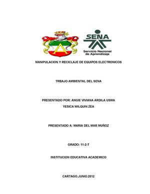 MANIPILACION Y RECICLAJE DE EQUIPOS ELECTRONICOS