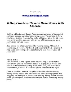 6 Steps You Must Take to Make Money With Adsense 