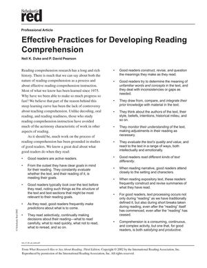 reading comprehension