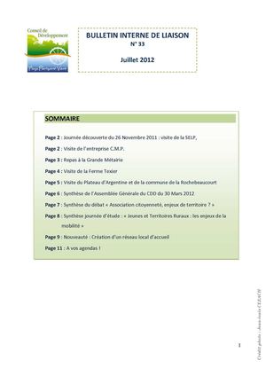 Bulletin du CDD n° 33 / Juillet 2012